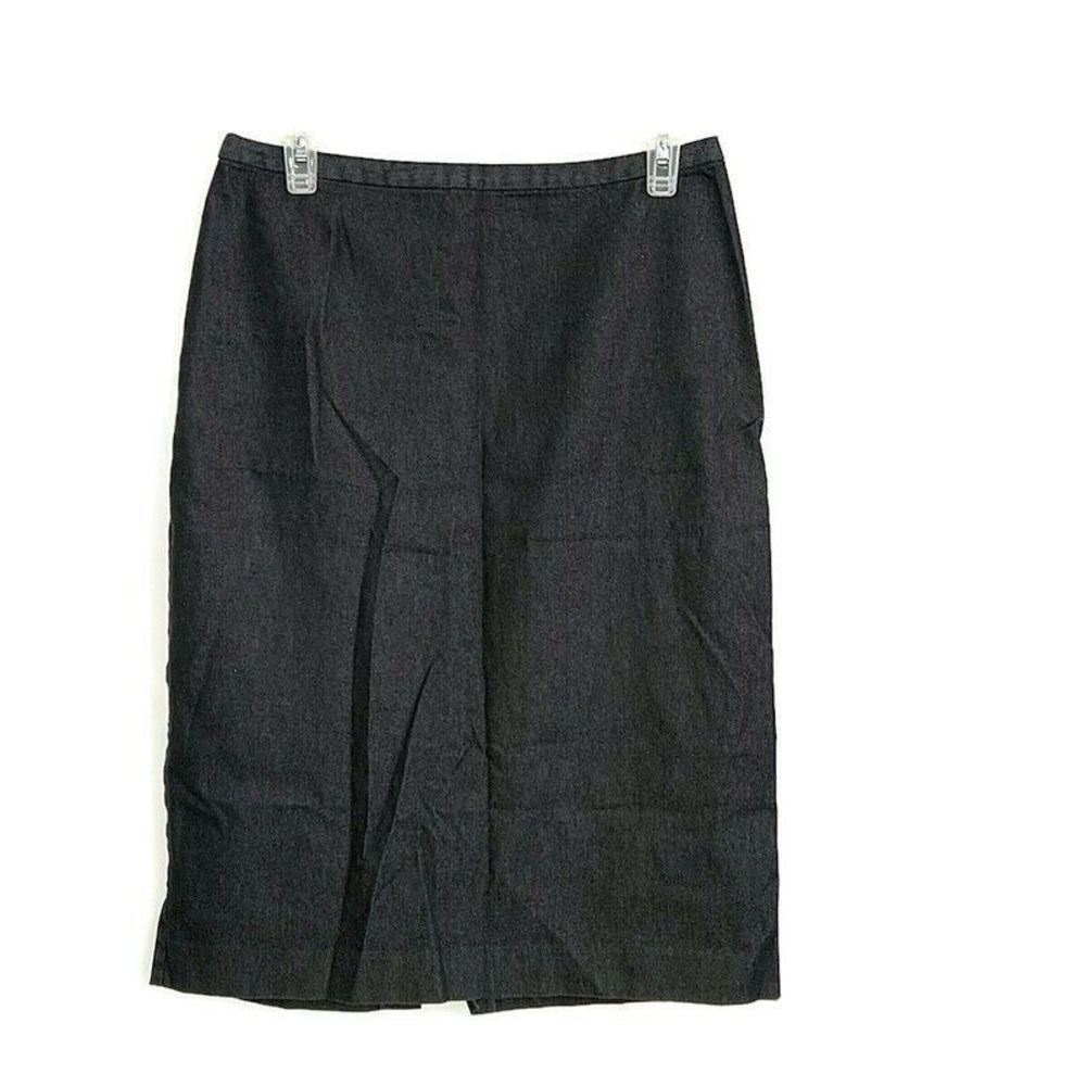 Brooks Brothers Womens sz 8 Skirt Solid Gray Zip Up Knee Length Pencil Slit